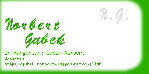 norbert gubek business card